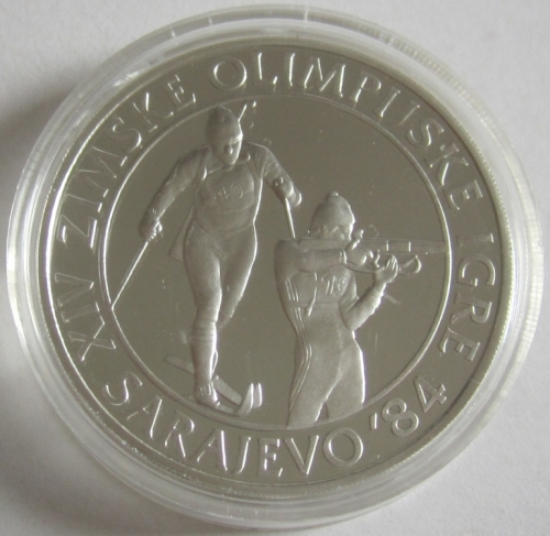 Yugoslavia 500 Dinara 1983 Olympics Sarajevo Biathlon Silver