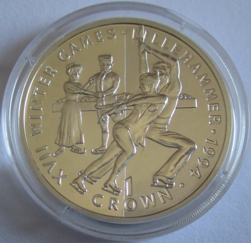 Gibraltar 1 Crown 1993 Olympia Lillehammer Eiskunstlauf