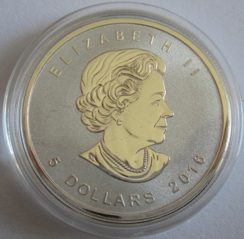 Kanada 5 Dollars 2016 Maple Leaf Wildlife Timberwolf Privy
