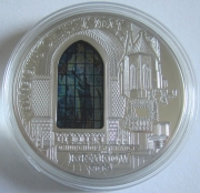 Cook Islands 10 Dollars 2012 Windows of Heaven St. Francis Church in Cracow Silver