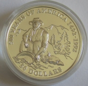 Cook-Inseln 50 Dollars 1993 500 Jahre Amerika Goldrausch...