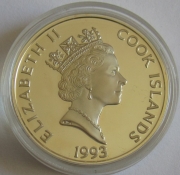 Cook Islands 50 Dollars 1993 500 Years America California Gold Rush Silver
