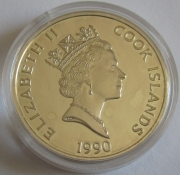 Cook Islands 50 Dollars 1990 500 Years America Francis Drake Silver