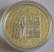 Cook-Inseln 50 Dollars 1991 500 Jahre Amerika...