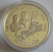 Cook Islands 50 Dollars 1991 500 Years America First...