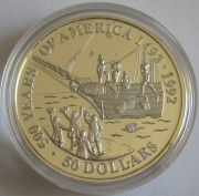 Cook Islands 50 Dollars 1991 500 Years America Boston Tea...