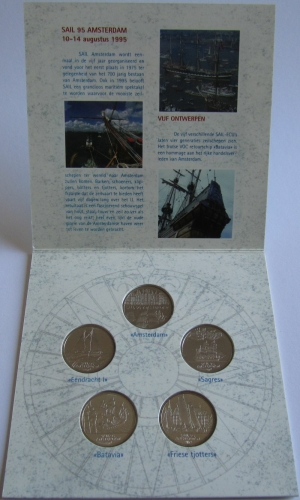Netherlands 5 x 2 ECU 1995 Sail in Amsterdam