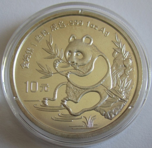 China 10 Yuan 1991 Panda Shenyang Mint (Kleines Datum)