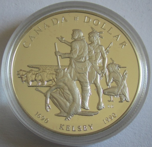 Kanada 1 Dollar 1990 300 Jahre Kelsey-Expedition PP (lose)