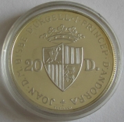 Andorra 20 Diners 1984 Wildlife Chamois Silver