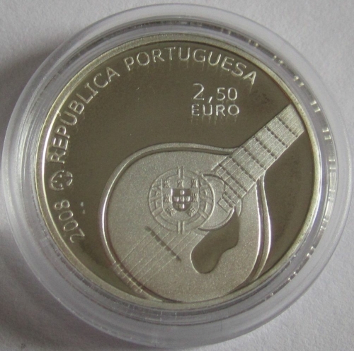 Portugal 2.50 Euro 2008 Eurostar Fado Silver Proof