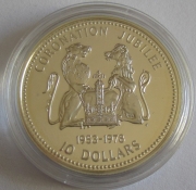 Cook Islands 10 Dollars 1978 25 Years Coronation Queen...