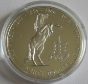 Liberia 20 Dollars 2002 Lunar Pferd