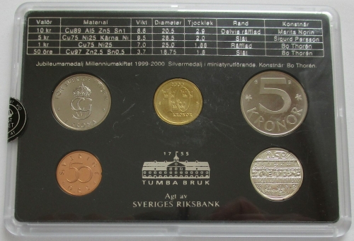 Sweden Coin Set 2000 Black Hardcover