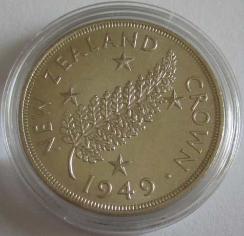 New Zealand 1 Crown 1949 Royal Visit Silver