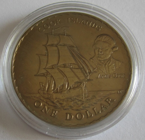 New Zealand 1 Dollar 1970 Royal Visit HMS Endeavour BU