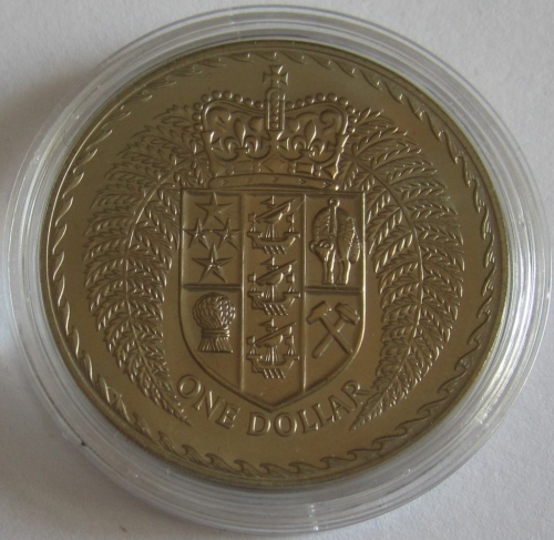 New Zealand 1 Dollar 1973 Coat of Arms