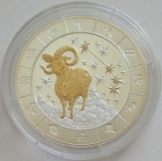 Rwanda 1000 Amafaranga 2009 Zodiac Aries 3 Oz Silver