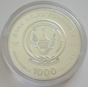 Rwanda 1000 Amafaranga 2009 Zodiac Aries 3 Oz Silver