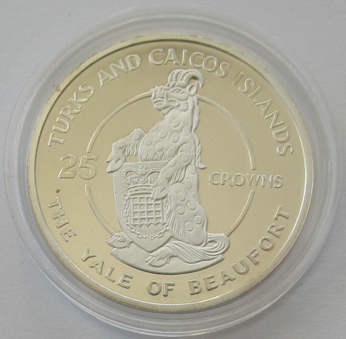 Turks & Caicos-Inseln 25 Crowns 1978 25 Jahre Krönung Queen Elizabeth II. Yale of Beaufort