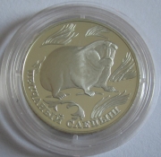 Russia 1 Rouble 1996 Wildlife Sand Mole-Rat 1/2 Oz Silver