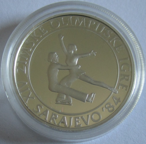 Yugoslavia 100 Dinara 1984 Olympics Sarajevo Figure Skating Silver