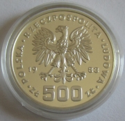 Polen 500 Zlotych 1983 Olympia Sarajevo Eisschnelllauf Probe