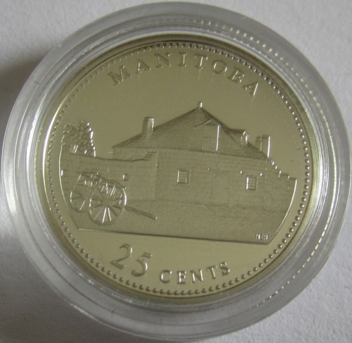 Canada 25 Cents 1992 125 Years Dominion Manitoba Silver Proof