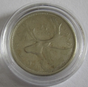 Canada 25 Cents 1959 Reindeer / Caribou Silver