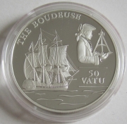 Vanuatu 50 Vatu 1993 Ships Boudeuse Silver