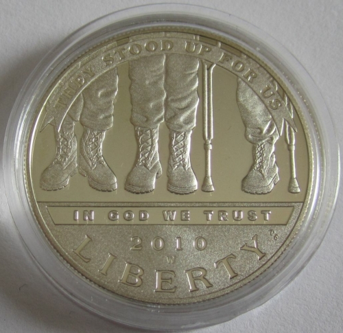 USA 1 Dollar 2010 Disabled American Veterans Silver Proof