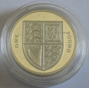 Großbritannien 1 Pound 2009 Wappenschild PP