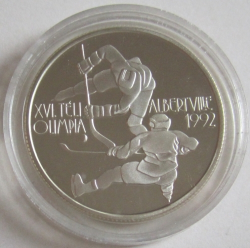 Hungary 500 Forint 1989 Olympics Albertville Ice Hockey Silver Proof
