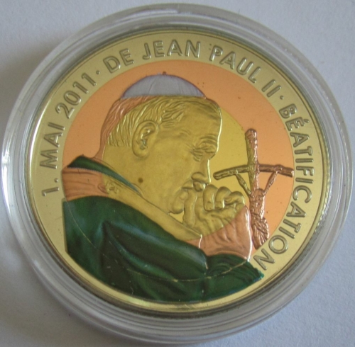 Kamerun 100 Francs 2011 Seligsprechung Papst Johannes Paul II. Trimetall