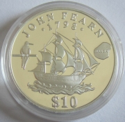 Nauru 10 Dollars 1994 Ships Corvette of John Fearn Silver