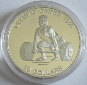 Nauru 10 Dollars 1995 Olympia Atlanta Gewichtheben