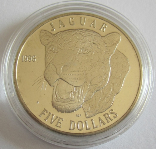 Marshall Islands 5 Dollars 1996 Wildlife Jaguar