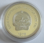 Mongolia 25 Togrog 1976 15 Years WWF Gobi Argali Silver...