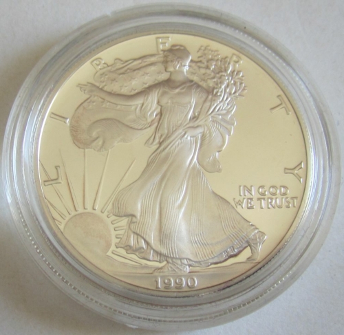 USA 1 Dollar 1990 American Silver Eagle PP (lose)