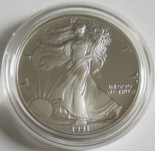 USA 1 Dollar 1991 American Silver Eagle PP (lose)