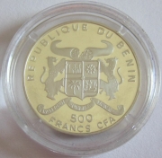 Benin 500 Francs 1995 Fußball-WM in Frankreich...