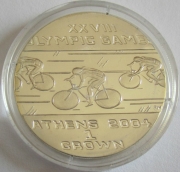 Isle of Man 1 Crown 2003 Olympics Athens Cycling Silver