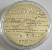 Isle of Man 1 Crown 2003 Olympia Athen Schwimmen