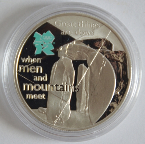 United Kingdom 5 Pounds 2009 Olympics London Stonehenge Silver
