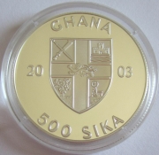 Ghana 500 Sika 2003 Olympics Athens Torch Relay Silver