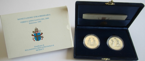 Vatican 2 x 10000 Lire 1995 Holy Year Silver