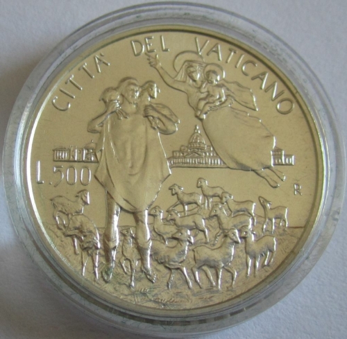 Vatikan 500 Lire 1996 50 Jahre Priesterweihe von Papst Johannes Paul II. BU (lose)