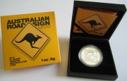 Australia 1 Dollar 2013 Road Sign Kangaroo 1 Oz Silver
