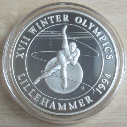 Turks & Caicos-Inseln 20 Crowns 1993 Olympia Lillehammer Eisschnelllauf
