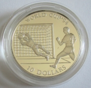 Cook Islands 10 Dollars 1992 Football World Cup in the USA Save Silver